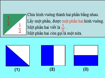 Bài giảng Toán Lớp 2 -  Bài: Một phần hai