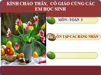 Bài giảng Toán Lớp 3 - Tuần 2 - Bài: Ôn tập các bảng nhân