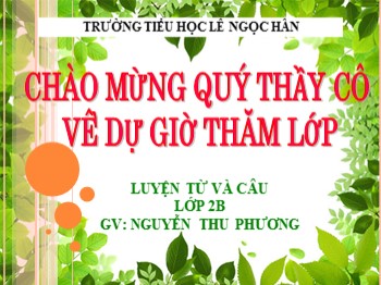 Bài giảng Luyện từ và câu Lớp 2 - Tuần 13 - Mở rộng vốn từ: Từ ngữ về công việc gia đình. Câu kiểu Ai làm gì?  - Nguyễn Thu Phương