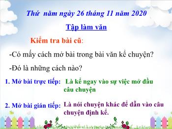 Bài giảng môn Tập làm văn Lớp 4 - Bài: Kết bài trong bài văn kể chuyện