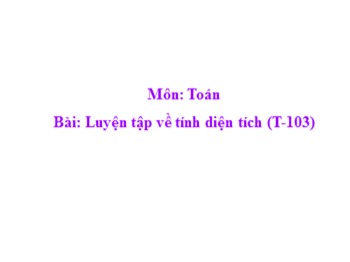 Bài giảng môn Toán Lớp 5 - Bài: Luyện tập về tính diện tích