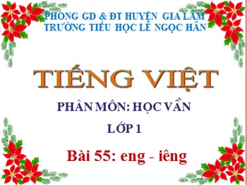 Bài giảng Tiếng Việt Lớp 1 - Phân môn: Học vần - Bài 55: eng-iêng
