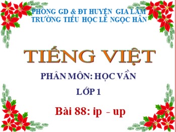Bài giảng Tiếng Việt Lớp 1 - Phân môn: Học vần - Bài 88: ip up
