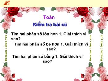 Bài giảng Toán Lớp 4 - Tiết 100: Phân số bằng nhau