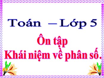 Bài giảng Toán Lớp 5 - Bài: Ôn tập Khái niệm về phân số