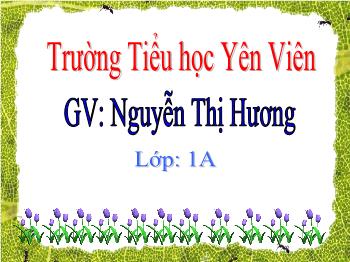 Bài giảng Tự nhiên và xã hội 1 - Bài 20: An toàn trên đường đi học - Nguyễn Thị Hương