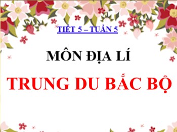 Bài giảng Địa lý Lớp 4 - Tuần 5, Tiêt 5: Trung du Bắc Bộ