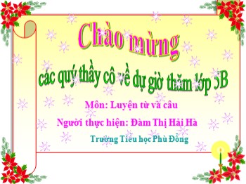 Bài giảng Luyện từ và câu Lớp 5 - Tuần 5 - Bài: Từ đồng âm - Đàm Thị Hải Hà