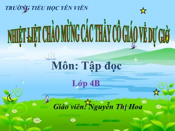 Bài giảng Tập đọc Lớp 4 - Bài: Cánh diều tuổi thơ - Nguyễn Thị Hoa