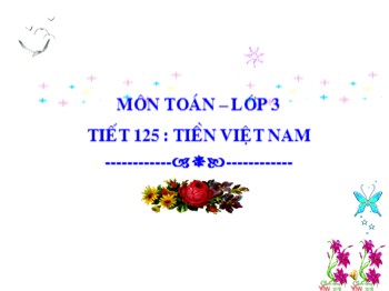 Bài giảng Toán Lớp 2 - Tuần 30, Tiết 125: Tiền Việt Nam
