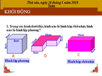 Bài giảng Toán Lớp 5 - Bài: Diện tích xung quanh và diện tích toàn phần của hình hộp chữ nhật