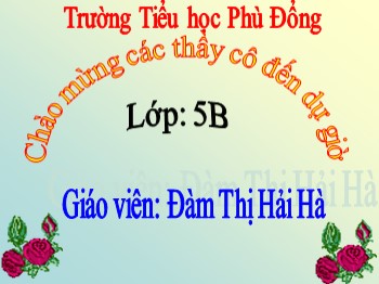 Bài giảng Toán Lớp 5 - Bài: Khái niệm số thập phân - Đàm Thị Hải Hà