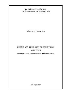 Hướng dẫn thực hiện chương trình môn Toán (Trong chương trình giáo dục phổ thông 2018)