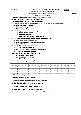 Bài kiểm tra định kì cuối học kì II môn Tiếng Việt Lớp 2 (Phần kiểm tra đọc+viết) - Năm học 2014-2015 - Trường Tiểu học Bình Minh (Có đáp án)