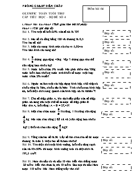Đề thi Olympic Toán tuổi thơ cấp Tiểu học - Đề số 4 - Phòng GD&ĐT Diễn Châu
