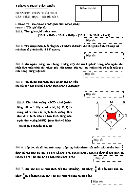 Đề thi Olympic Toán tuổi thơ cấp Tiểu học - Đề số 5 - Phòng GD&ĐT Diễn Châu