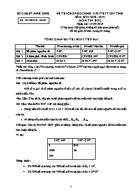 Đề thi chọn học sinh giỏi THPT cấp tỉnh môn Tin học - Năm học 2018-2019 - Sở GD&ĐT Ninh Bình (Đề 2) (Có đáp án)