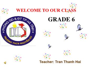 Bài giảng Tiếng Anh Lớp 6 - Bài: Thì hiện tại quá khứ, quá khứ đơn - Tran Thanh Hai