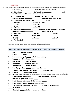 Bài tập ôn tập môn Tiếng Anh Lớp 6 - Lesson 5+6