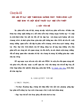 Chuyên đề Đổi mới phương pháp dạy học theo định hướng phát triển năng lực học sinh và một số kĩ thuật dạy học cần thiết