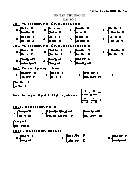 Đề cương ôn tập môn Đại số Lớp 9 - Chương III - Nguyễn Đình Lê