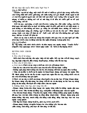 Đề thi chọn đội tuyển HSG môn Ngữ Văn Lớp 9 (Có đáp án)