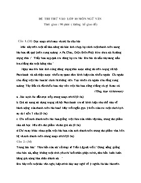 Đề thi thử vào Lớp 10 môn Ngữ Văn Lớp 9 - Đề 1+2