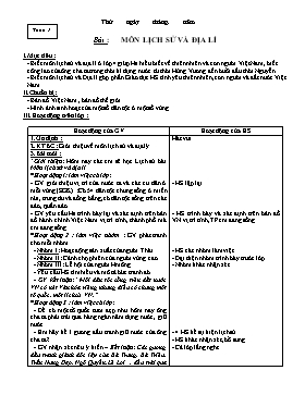 Giáo án Lịch sử + Địa lí Lớp 4 - Chương trình cả năm