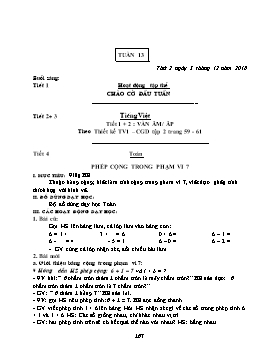 Giáo án Lớp 1 - Tuần 13 - Năm học 2018-2019