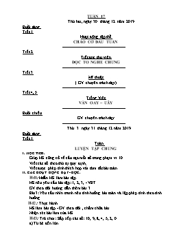 Giáo án Lớp 1 - Tuần 17 - Năm học 2019-2020