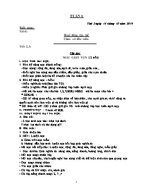 Giáo án Lớp 2 - Tuần 6 - Năm học 2019-2020