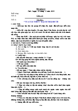 Giáo án Lớp 4 - Tuần 12 - Năm học 2019-2020