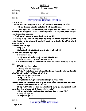 Giáo án Lớp 4 - Tuần 18 - Năm học 2019-2020