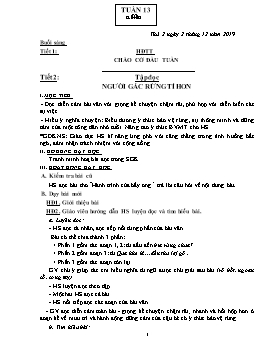 Giáo án Lớp 5 - Tuần 13 - Năm học 2019-2020