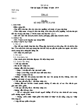 Giáo án Lớp 5 - Tuần 8 - Năm học 2019-2020