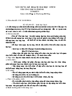 Giáo án Sinh học Lớp 6 - Bài 28+29 - Phạm Thị Song Hương