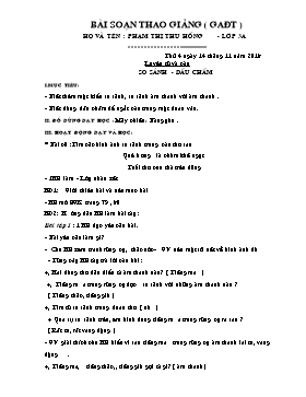 Giáo án Tiếng Việt Lớp 3 - Luyện từ và câu: So sánh. Dấu chấm - Năm học 2018-2019 - Phạm Thị Thu Hồng