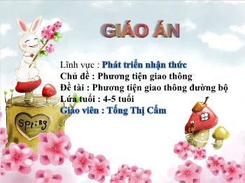 Bài giảng Mầm non Lớp Chồi - Chủ đề: Phương tiện giao thông. Đề tài: Phương tiện giao thông đường bộ - Tống Thị Cẩm