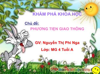 Bài giảng Mầm non Lớp Chồi - Chủ đề: Phương tiện giao thông - Nguyễn Thị Phi Nga