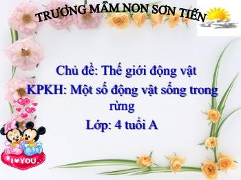 Bài giảng Mầm non Lớp Chồi - Chủ đề: Thế giới động vật. Đề tài: Một số động vật sống trong rừng - Trường Mầm non Sơn Tiến