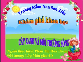 Bài giảng Mầm non Lớp Chồi - Đề tài: Cây xanh và môi trường sống - Phan Thị Hoa Thơm