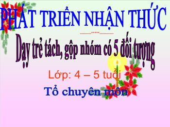 Bài giảng Mầm non Lớp Chồi - Đề tài: Dạy trẻ tách, gộp nhóm có 5 đối tượng