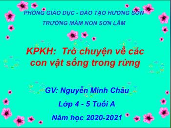 Bài giảng Mầm non Lớp Chồi - Đề tài: Trò chuyện về các con vật sống trong rừng - Năm học 2020-2021 - Nguyễn Minh Châu