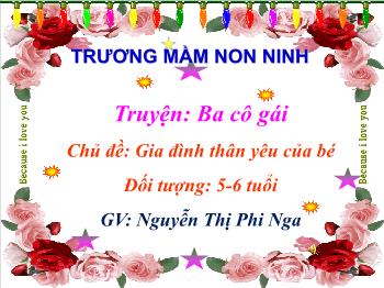 Bài giảng Mầm non Lớp Lá - Chủ đề: Gia đình thân yêu của bé. Truyện: Ba cô gái - Nguyễn Thị Phi Nga