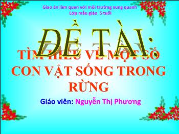 Bài giảng Mầm non Lớp Lá - Đề tài: Tìm hiểu về một số con vật sống trong rừng - Nguyễn Thị Phương