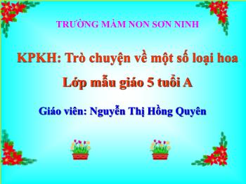 Bài giảng Mầm non Lớp Lá - Đề tài: Trò chuyện về một số loại hoa - Nguyễn Thị Hồng Quyên