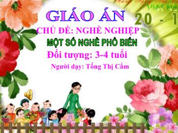 Bài giảng Mầm non Lớp Mầm - Chủ đề: Nghề nghiệp. Đề tài: Một số nghề phổ biến - Tống Thị Cẩm