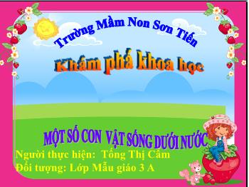 Bài giảng Mầm non Lớp Mầm - Đề tài: Một số con vật sống dưới nước - Tống Thị Cẩm