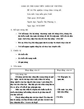 Bài giảng Mầm non Lớp Mầm - Đề tài: Thí nghiệm trứng chìm-trứng nổi - Năm học 2019-2020 - Nguyễn Thị Phương A