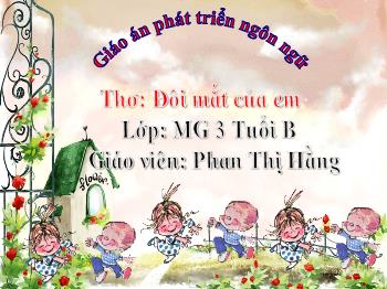 Bài giảng Mầm non Lớp Mầm - Đề tài: Thơ Đôi mắt của em - Phan Thị Hằng